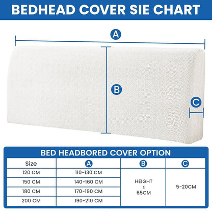 Bettkopfteil Bezug 180cm – Weicher Stretch, Weiß