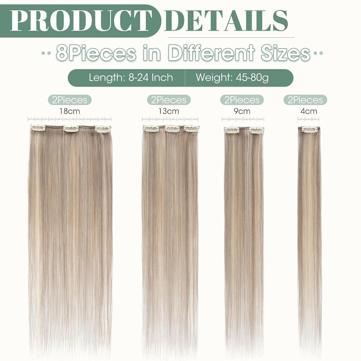 Echthaar Clip-in Extensions Blond Balayage 50cm