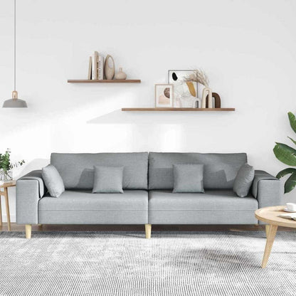 Ecksofa mit Schlaffunktion, Hellgrau, 250 cm Stoffsofa