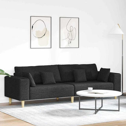 Ecksofa mit Schlaffunktion & Abnehmbarem Bezug – Schwarz