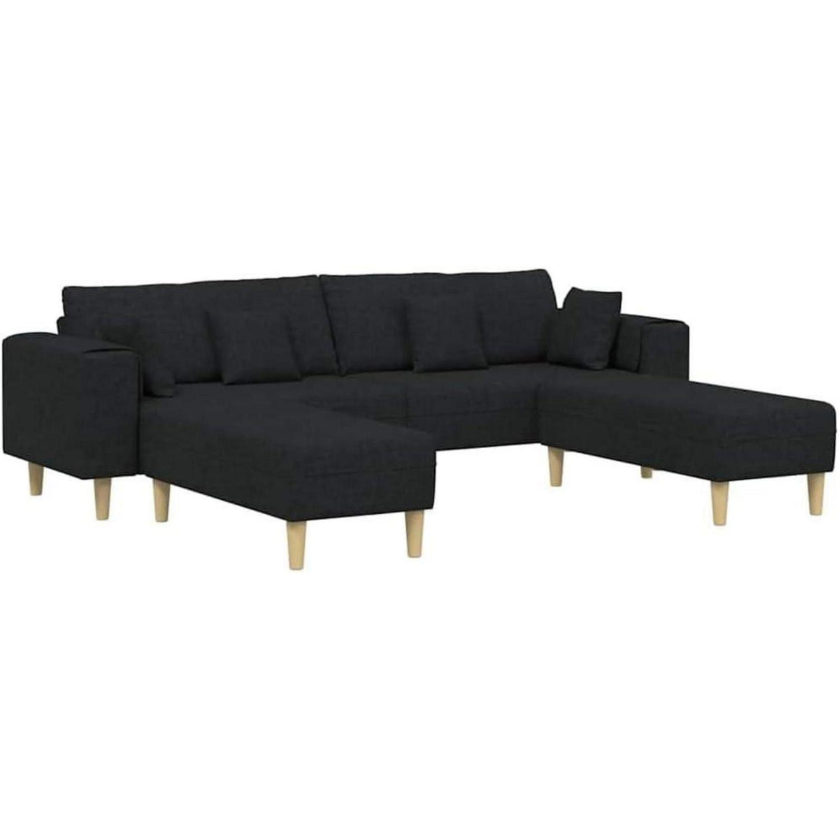 Ecksofa mit Schlaffunktion Schwarz 250x188x76 cm