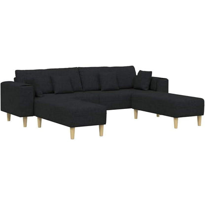 Ecksofa mit Schlaffunktion Schwarz 250x188x76 cm