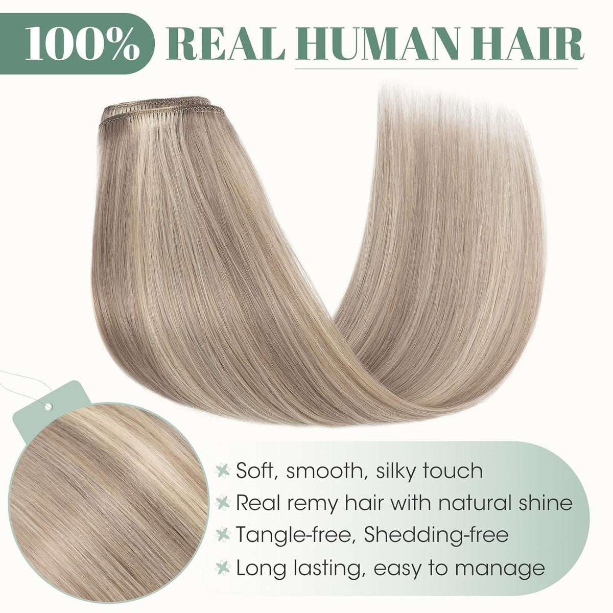 Echthaar Clip-in Extensions Blond Balayage 25cm