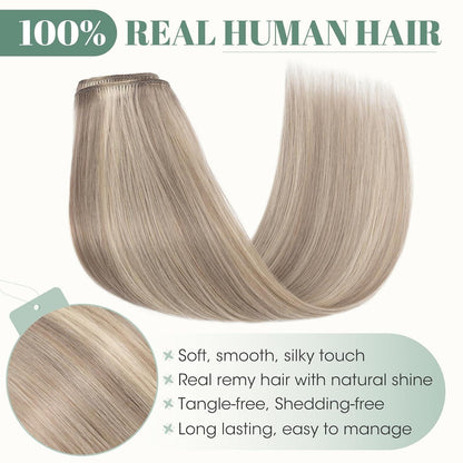Echthaar Clip-in Extensions Blond Balayage 25cm