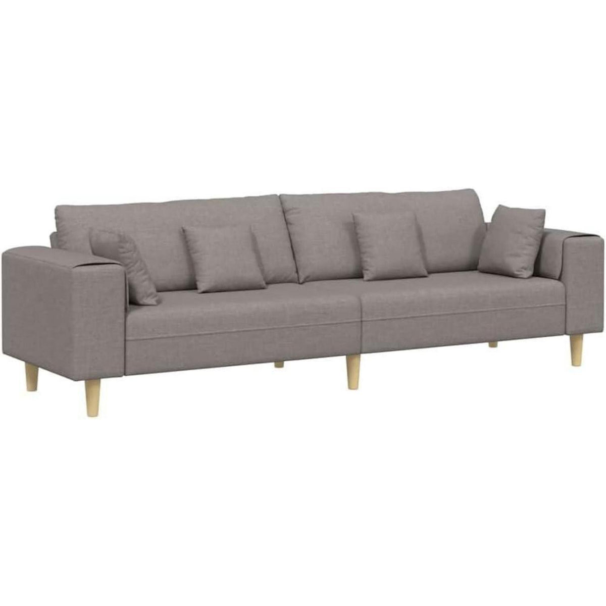 Ecksofa mit Schlaffunktion, Taupe, 250 cm Stoffsofa