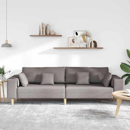 Ecksofa mit Schlaffunktion, Taupe, 250 cm Stoffsofa
