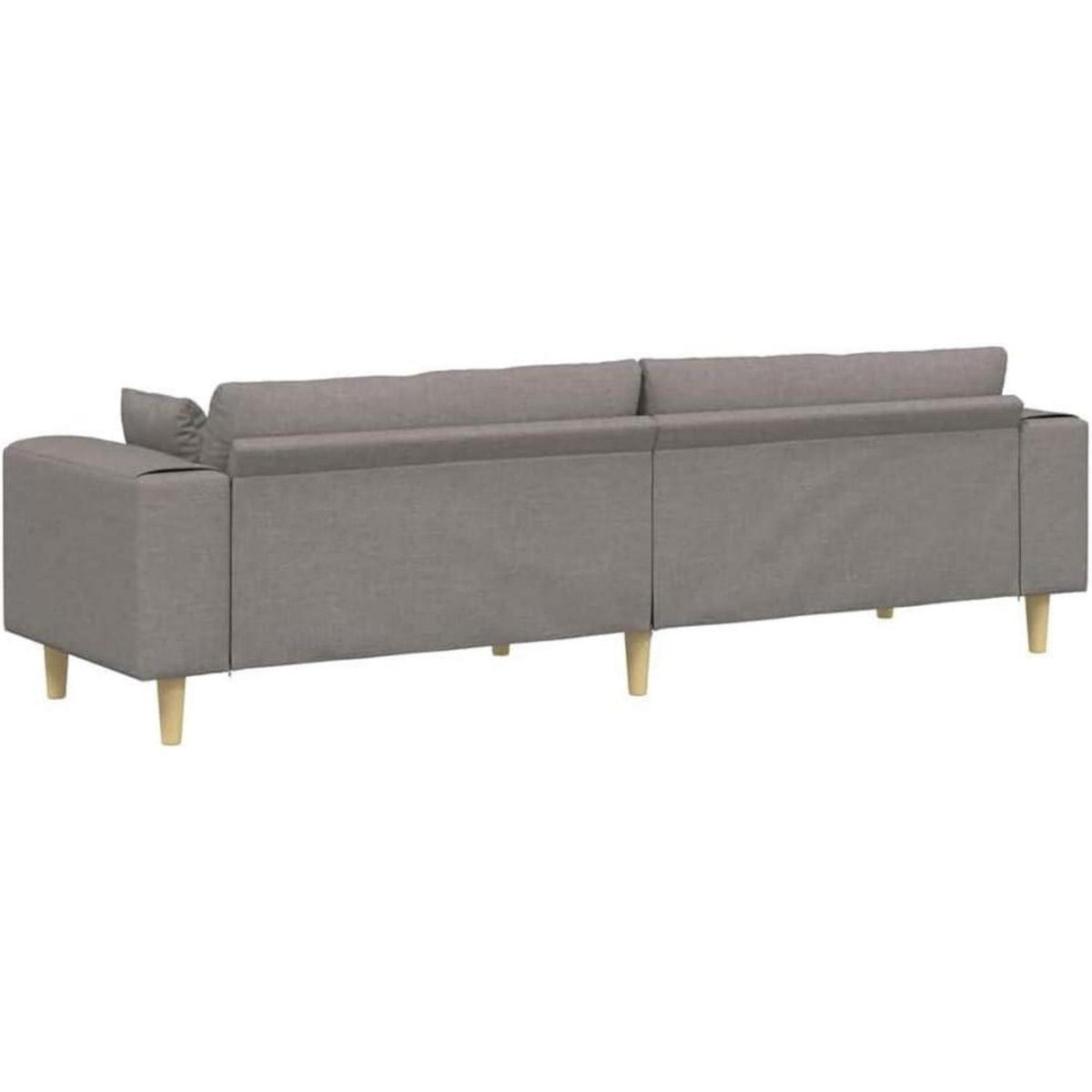 Ecksofa mit Schlaffunktion, Taupe, 250 cm Stoffsofa