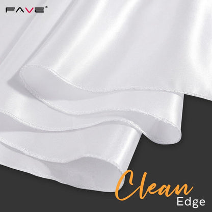 Runde Satin Tischdecke Set 6er Pack Weiß 300 cm