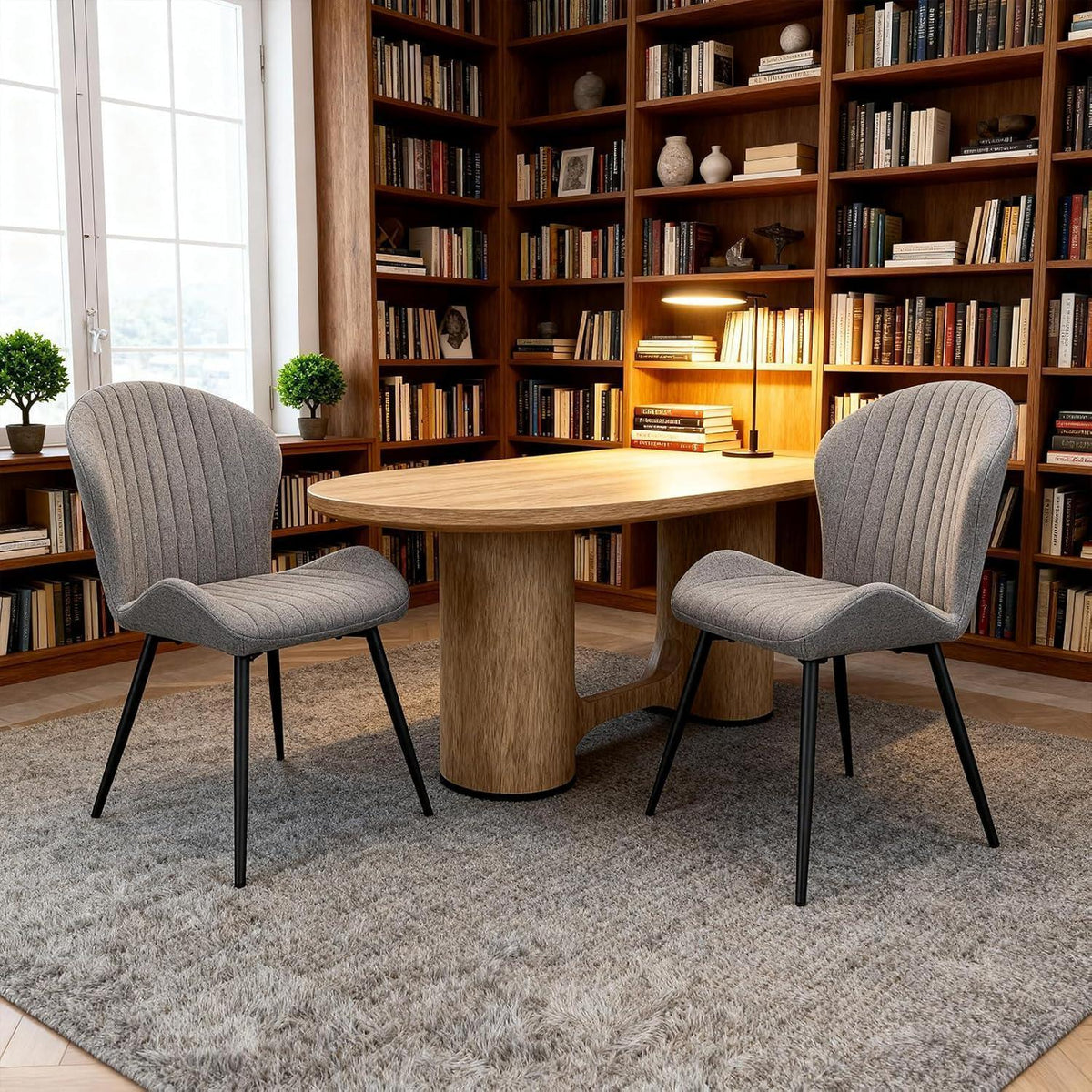 Esszimmerstühle 2er Set – Ergonomisch & Komfortabel Dunkelgrau
