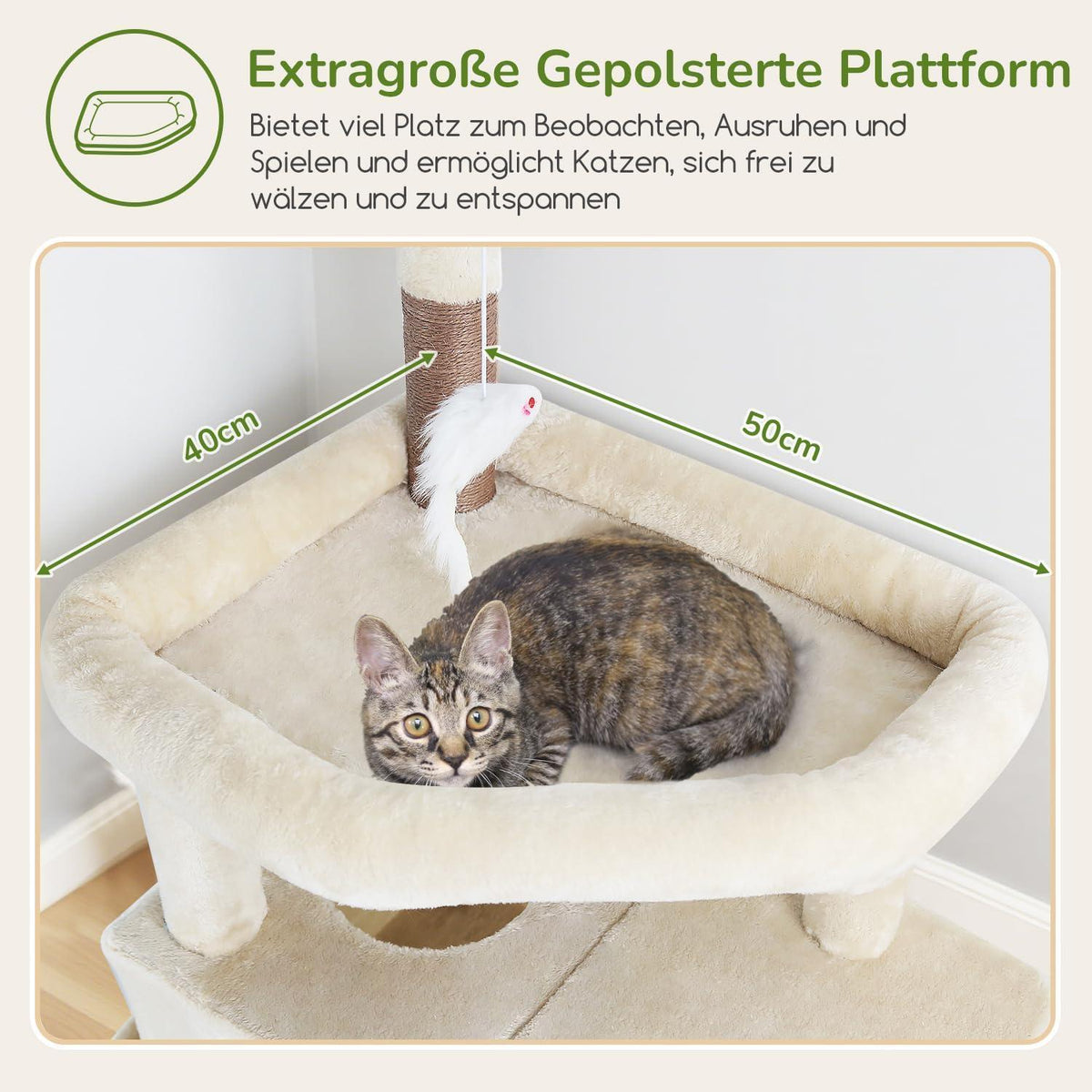 XXL Kratzbaum für Große Katzen – Stabil & Bequem 188cm