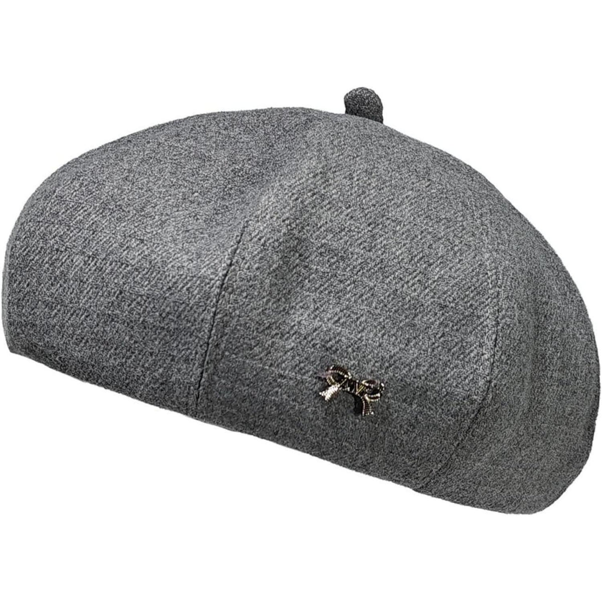 Damen Baskenmütze Grau – Elegante Achteck Barett Cap