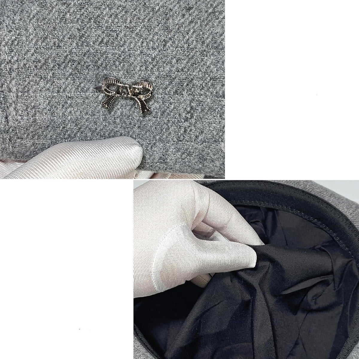 Damen Baskenmütze Grau – Elegante Achteck Barett Cap