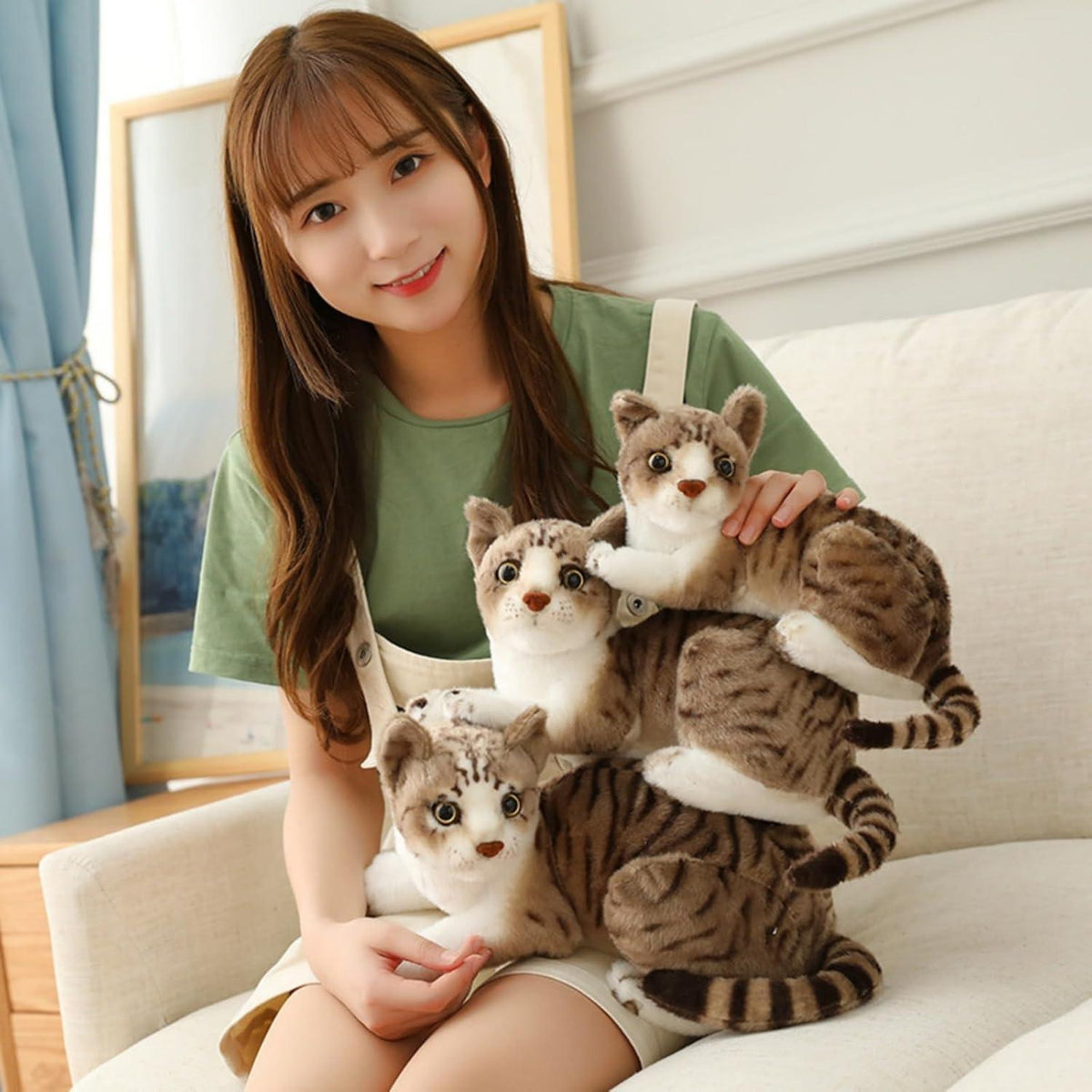 Flauschiges Kuscheltier Katze Siam (40cm)
