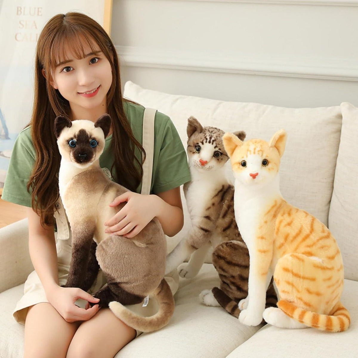 Flauschiges Kuscheltier Katze Siam (40cm)