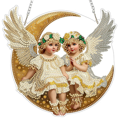 Diamant Painting Engel Anhänger mit Kette – DIY Bastelset
