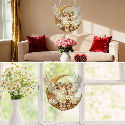 Diamant Painting Engel Anhänger mit Kette – DIY Bastelset