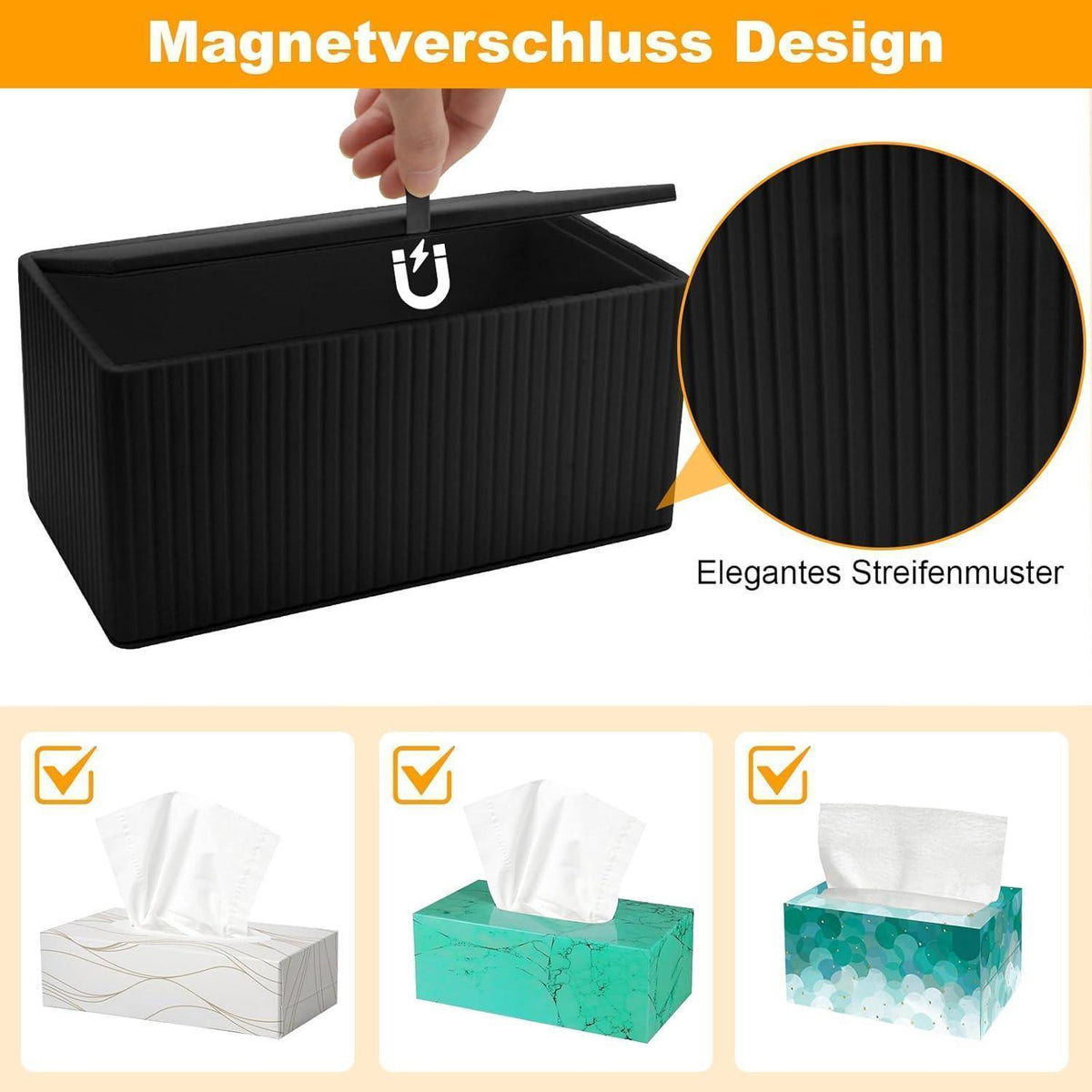 Taschentuchbox - Modern & Elegant für Wohnzimmer in Lederoptik