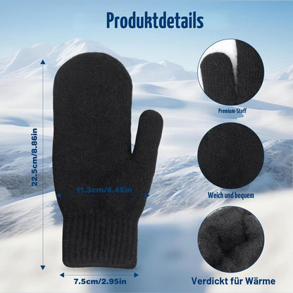 Warme Winterhandschuhe Unisex aus Fleece, Einheitsgröße Schwarz