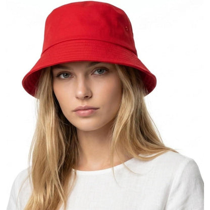 Fischerhut Damen & Herren - Faltbarer Baumwoll-Sommerhut Rot M-L