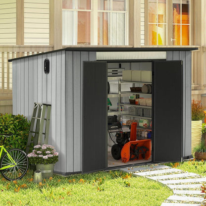 Gartenhaus Kunststoff 1,9x2,8m mit Schrägdach – Gerätehaus Grau