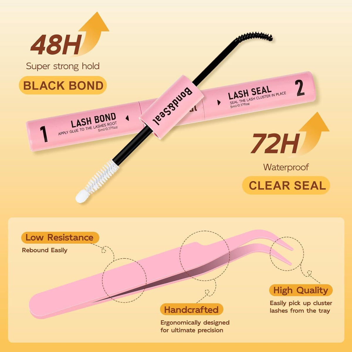 Wimpern-Extensions Set 10-18mm | Lash Kit mit Kleber & Pinzette