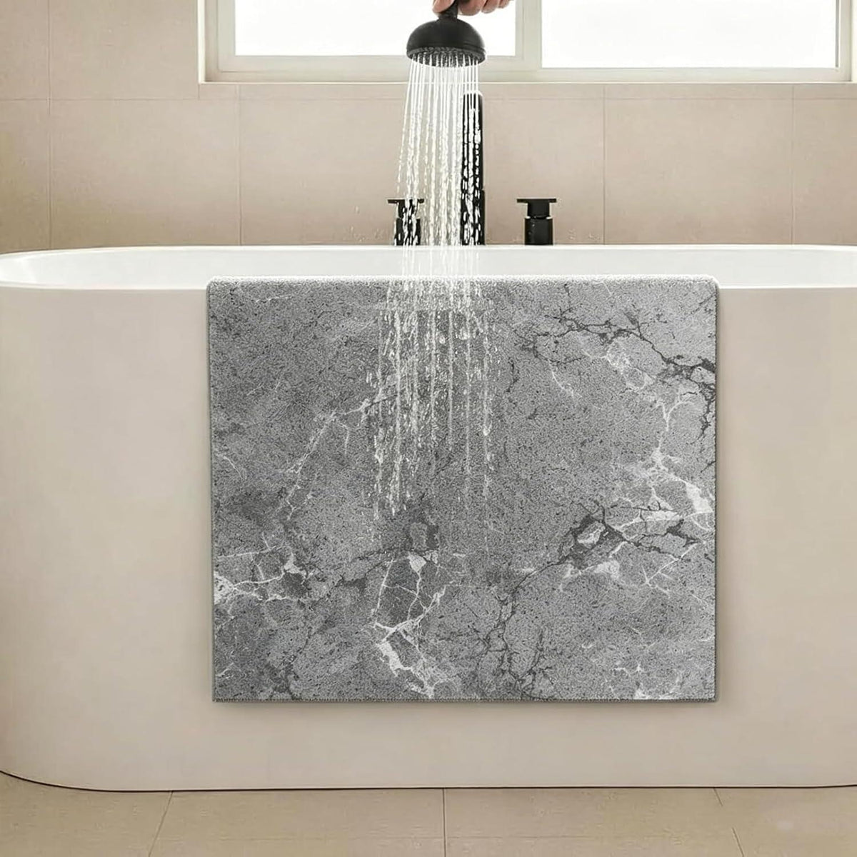 Rutschfeste Duschmatte 140x140 cm mit Ablaufloch