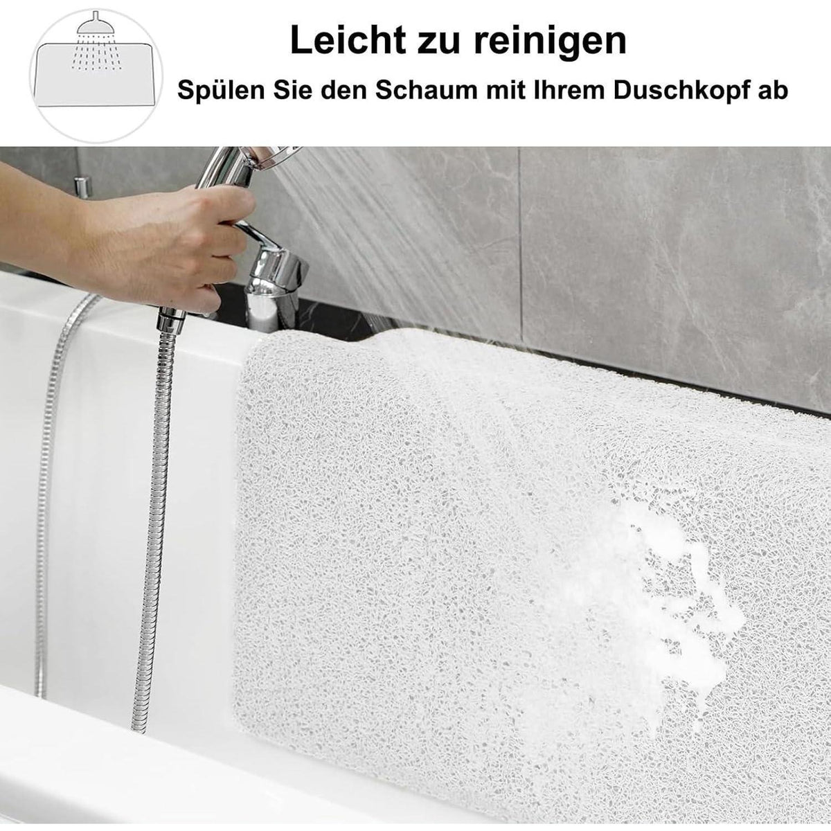 Rutschfeste Duschmatte 130x160 cm – Schnelltrocknend & Entwässernd