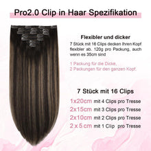 Echthaar Clip-in Extensions #2/6/2 Dunkelbraun 45cm