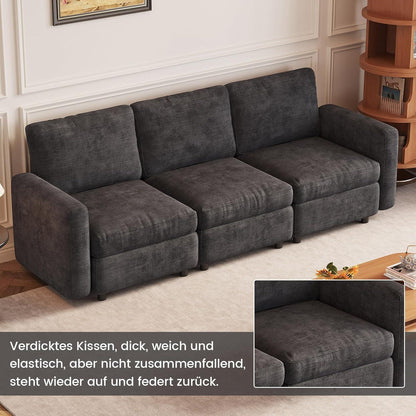 Modulares Samtsofa mit Stauraum – Flexibel & Komfortabel