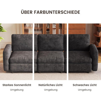 Modulares Samtsofa mit Stauraum – Flexibel & Komfortabel