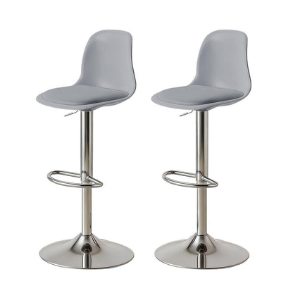 Modernes Barhocker-Set (2x Grau) – Höhenverstellbar & Drehbar
