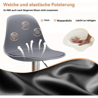 Modernes Barhocker-Set (2x Grau) – Höhenverstellbar & Drehbar