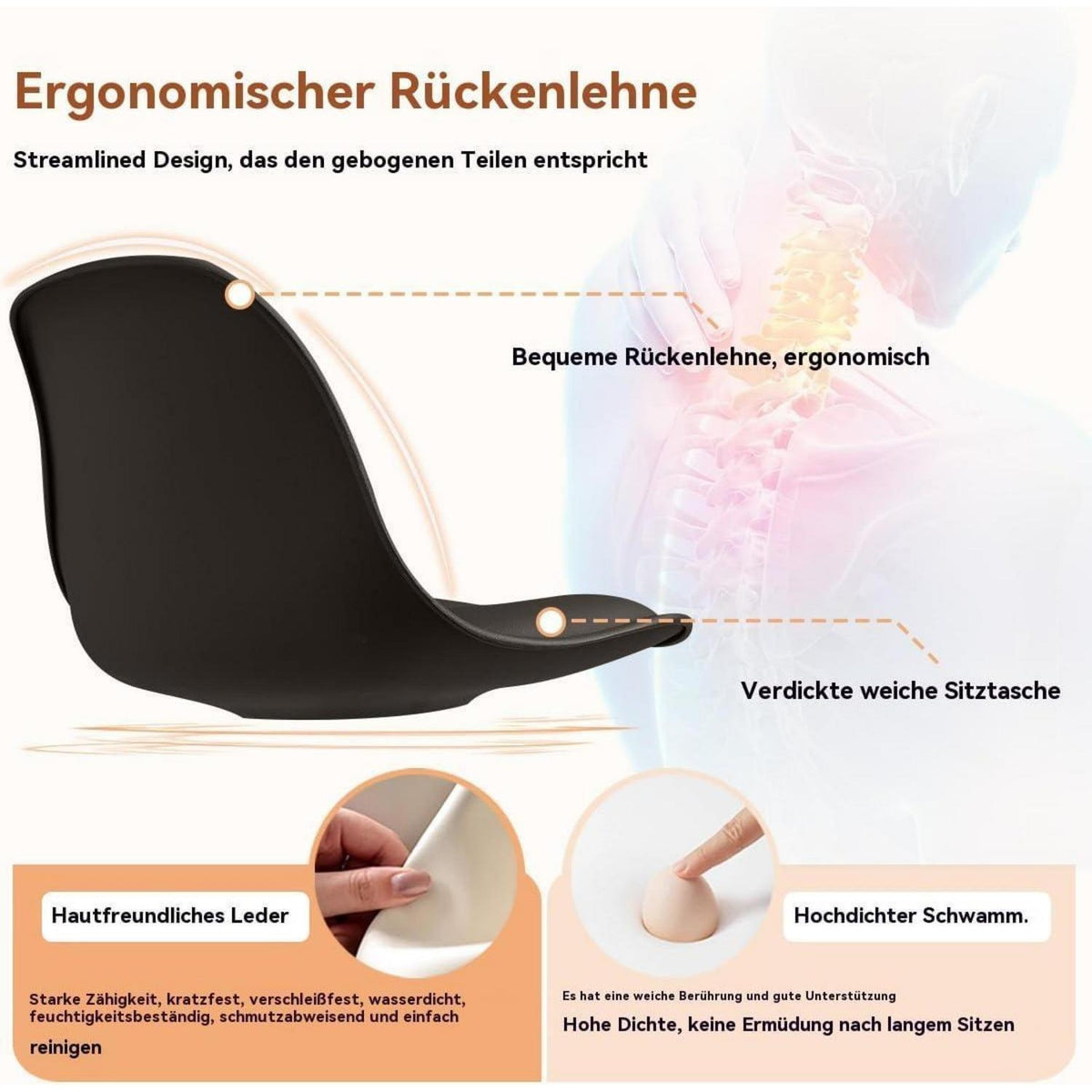 Modernes Barhocker-Set (2x Schwarz) – Höhenverstellbar & Drehbar