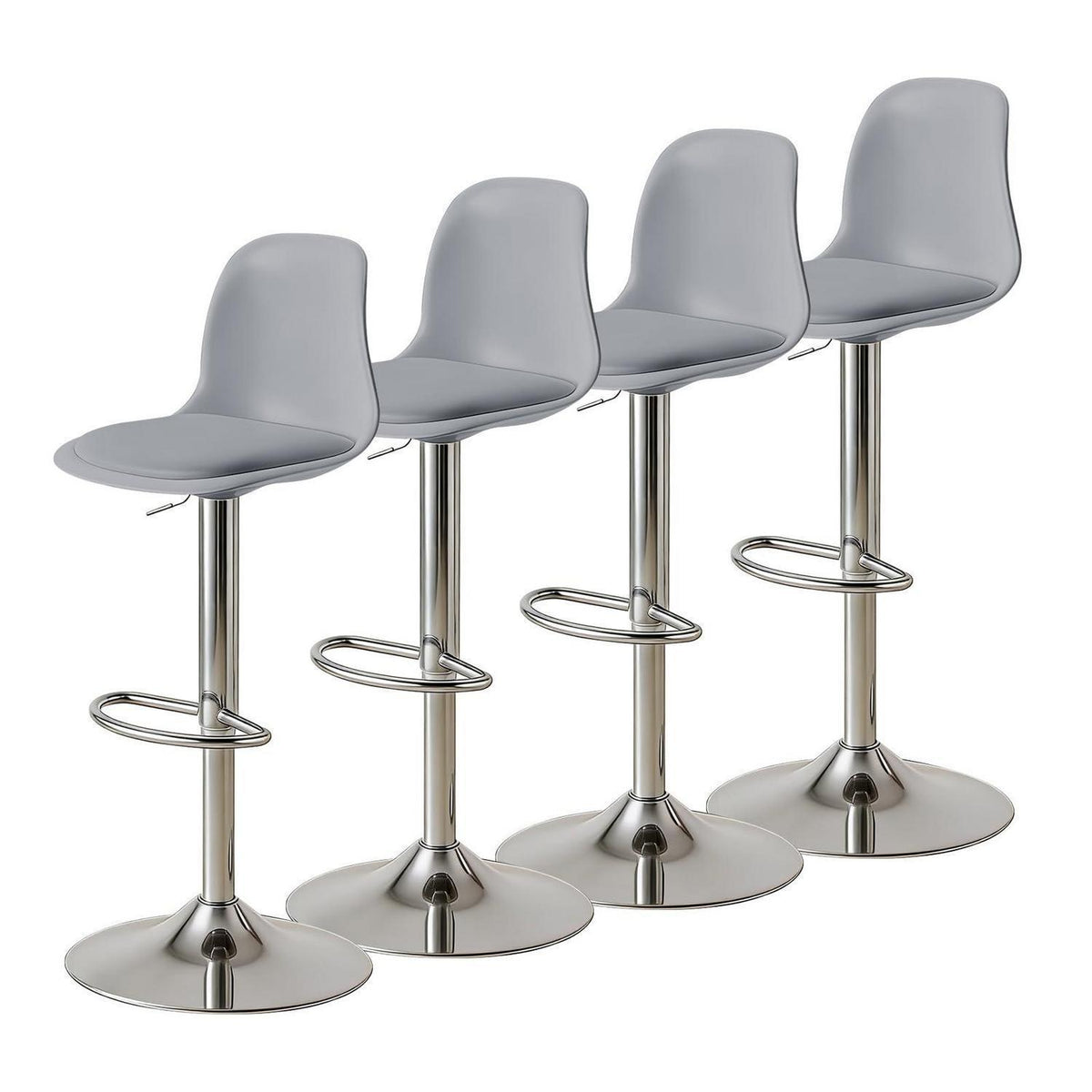 Modernes Barhocker-Set (4x Grau) – Höhenverstellbar & Drehbar
