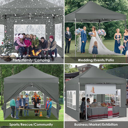 Faltpavillon 3x4.5m Wasserdicht mit Seitenwänden & Tragetasche