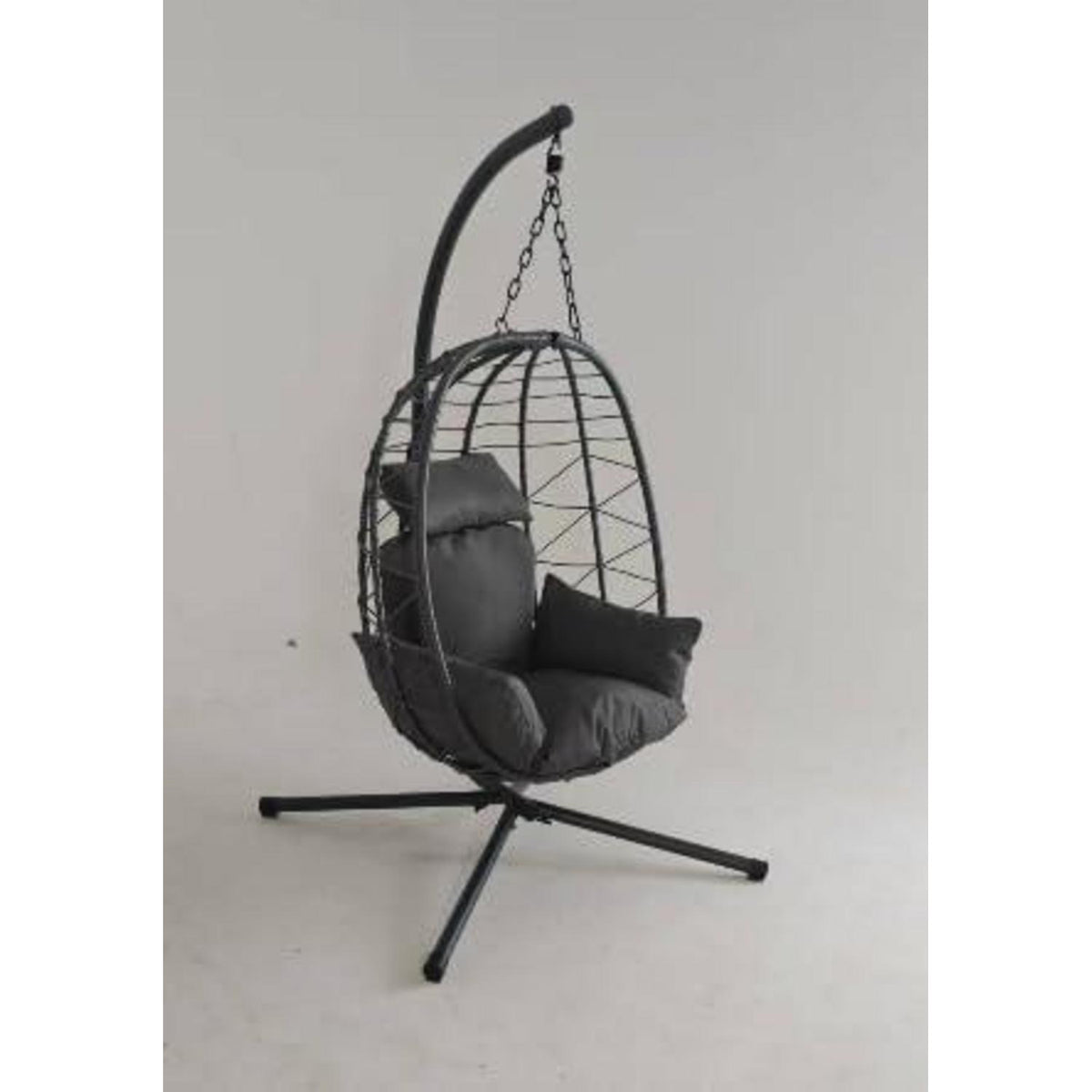 Hängesessel Rattan Schaukelstuhl Indoor Outdoor mit Kissen