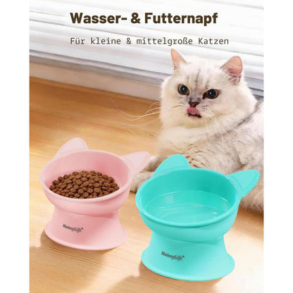 Erhöhter Katzennapf Set 2er-Pack PinkGreen