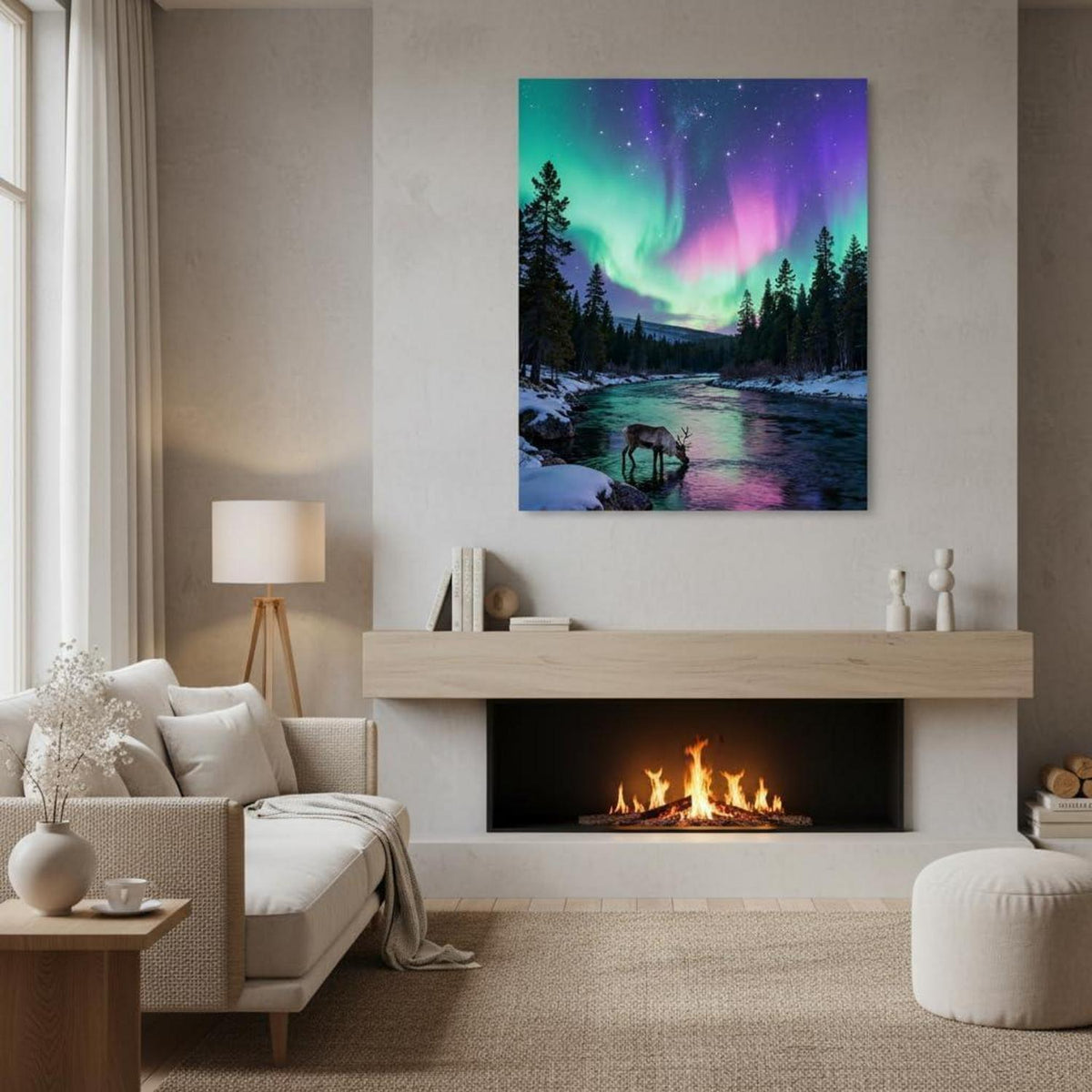Malen nach Zahlen Landschaft Nordlicht 40x50cm DIY Set