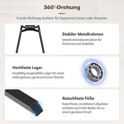 Drehbare Esszimmerstühle Grau 6er Set mit Armlehnen