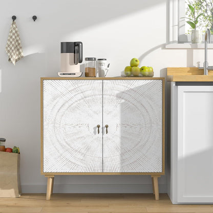 Vintage Sideboard mit Verstellbarem Regal & Massivholzbeinen