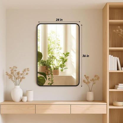 Wandspiegel 90x60 cm - 2er Set | ESG-Glas, Eisenrahmen, Modern