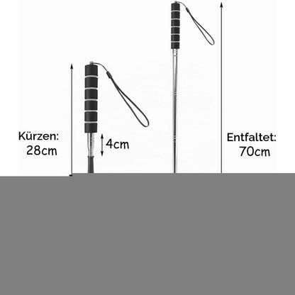 Teleskopischer Schuhlöffel Edelstahl 30-70cm mit rutschfestem Griff