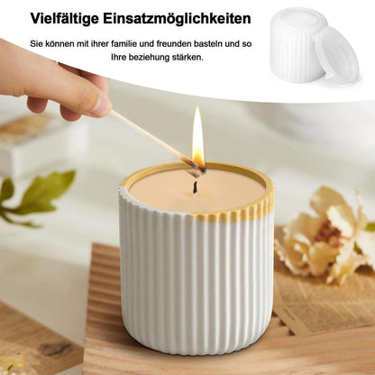 Silikonform Kerzenhalter & Gießform 5er Set mit Deckel