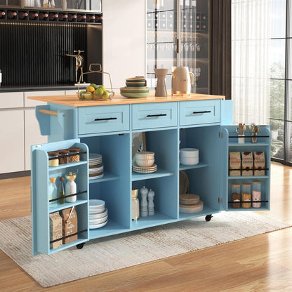 Küchenwagen mit Klappplatte & Ablagetür, Schwarz & Holzoptik