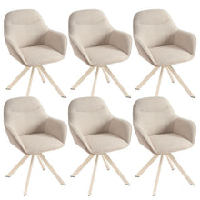 Esszimmerstuhl Beige mit Armlehnen – 6er Set Drehstuhl