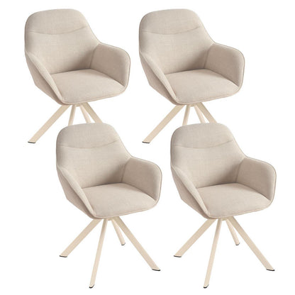 Esszimmerstuhl Beige mit Armlehne – 4er Set, Drehstuhl Modern
