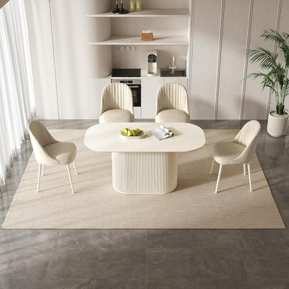 Weißes Esstisch Set mit 6 Stühlen – Skandinavisches Design 160cm