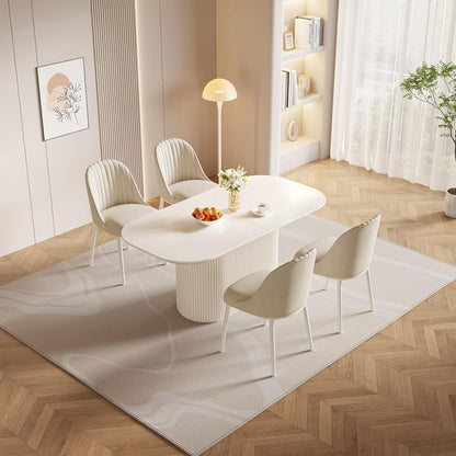 Weißes Esstisch Set mit 4 Stühlen – Skandinavisches Design