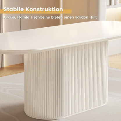 Weißes Esstisch Set mit 4 Stühlen – Skandinavisches Design 160cm