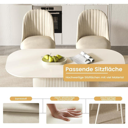 Weißes Esstisch Set mit 4 Stühlen – Skandinavisches Design 160cm
